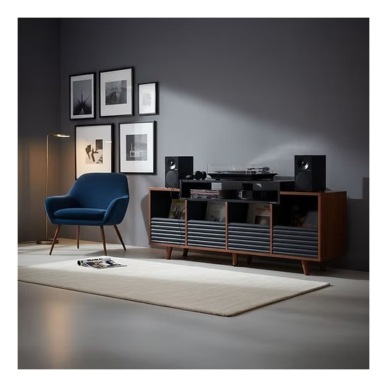 NorStone Oslo Vinyl 1600 mediebenk svart/valnøtt