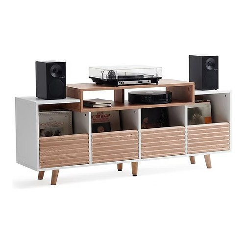 NorStone Oslo Vinyl 1600 mediabenk hvit/eik