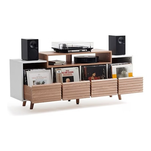 NorStone Oslo Vinyl 1600 mediabenk hvit/eik