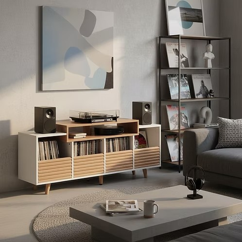 NorStone Oslo Vinyl 1600 mediabenk hvit/eik