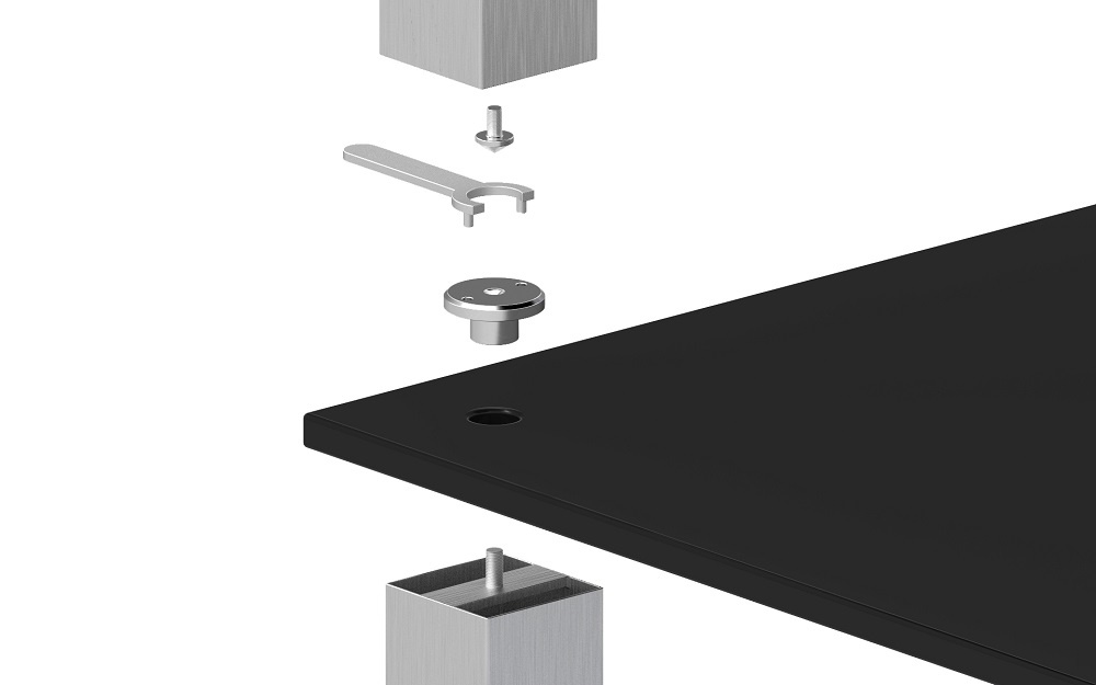 Norstone Square HiFi, rack med fire hyller