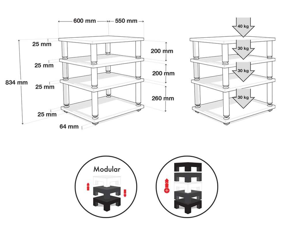 Norstone Stäbbl Hifi stereobänk, bambu med mattsvarta ben