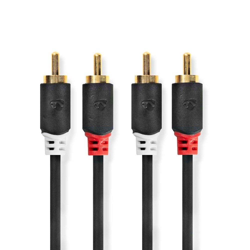 Nedis stereolydkabel, 2×RCA til 2×RCA, 0,5 meter