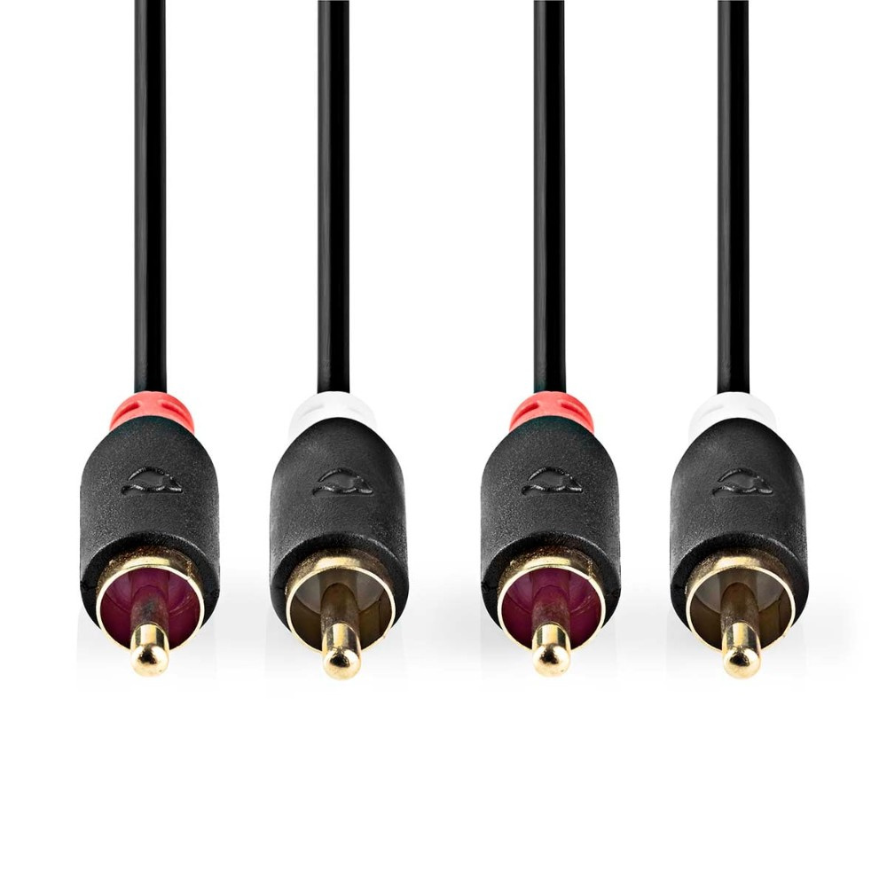 Nedis stereolydkabel, 2×RCA til 2×RCA, 0,5 meter