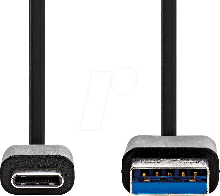 NEDIS CCGW61600BK10 USB-A-til-USB-C-kabel, svart, 1 meter