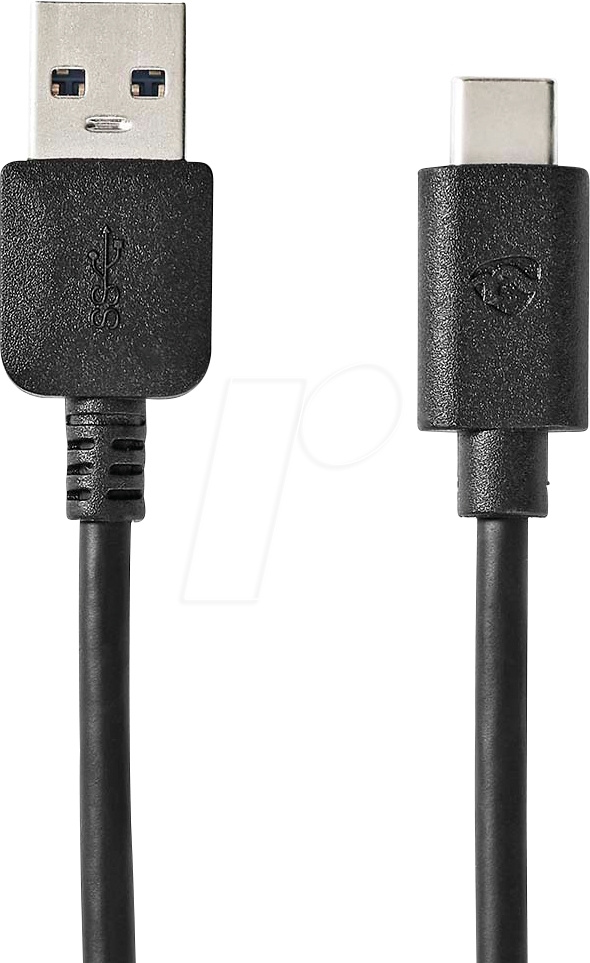 NEDIS CCGW61600BK20 USB-A-til-USB-C-kabel, svart, 2 meter