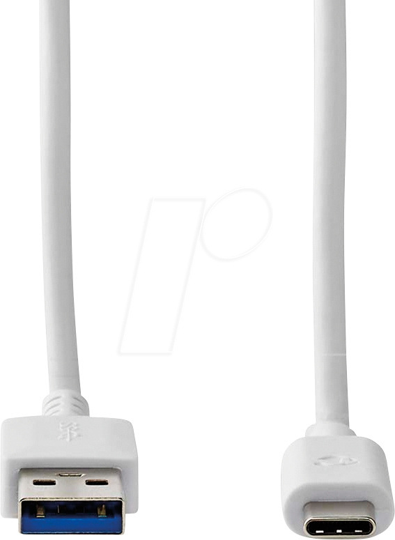 NEDIS CCGW61600WT10 USB-A til USB-C-kabel, hvit, 1 meter