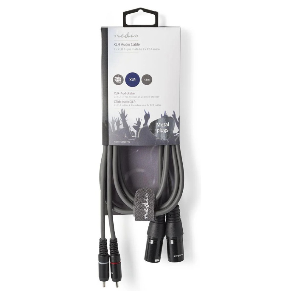 Nedis XLR-kabel, XLR hann - RCA hann 1,5 m
