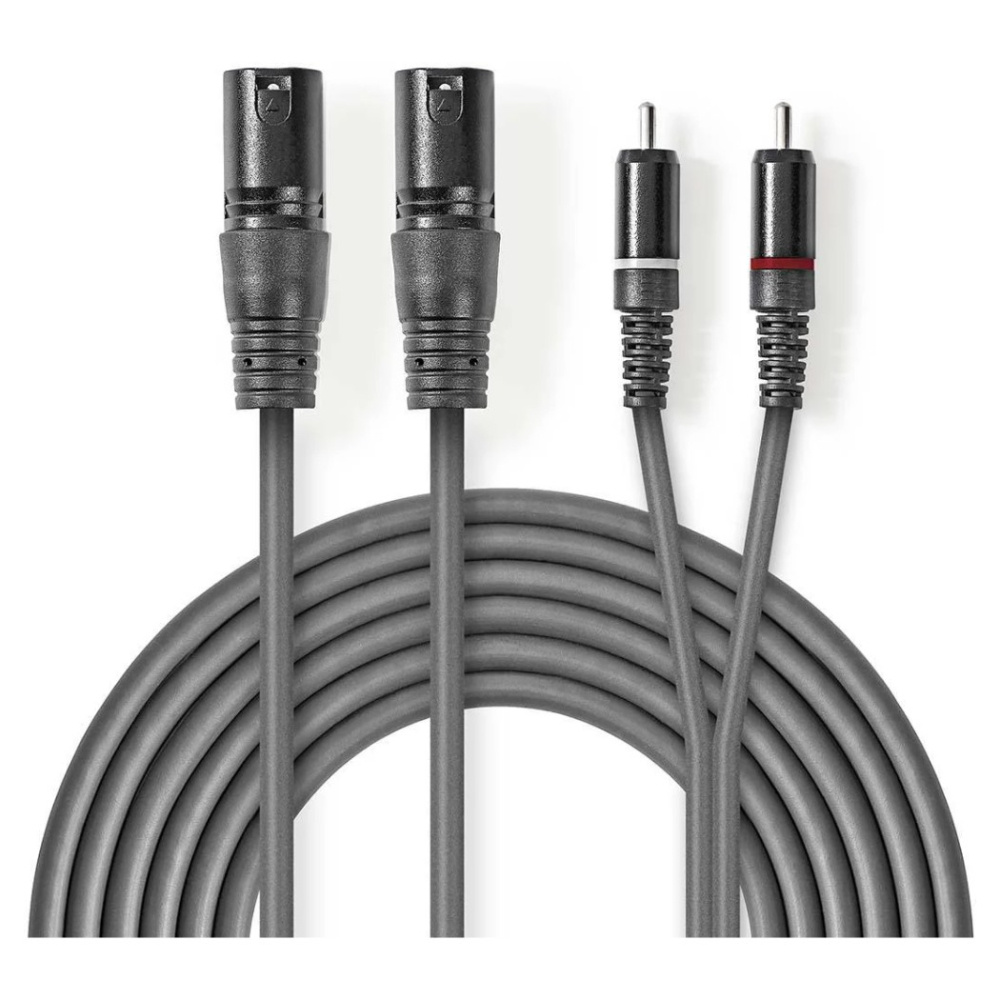 Nedis XLR-kabel, XLR hann - RCA hann 3 m