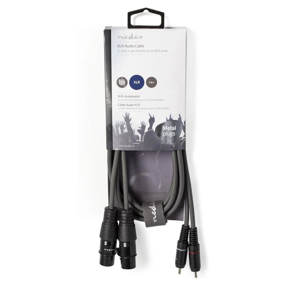 Nedis XLR-kabel, XLR-hun - RCA-hann 1.5 m