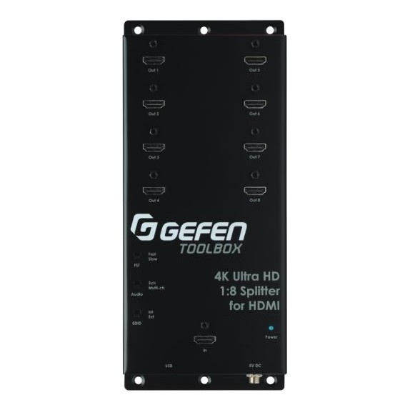 Gefen 1-til-8 HDMI-splitter med HDMI 2.0 4K-støtte, HDCP og 3D