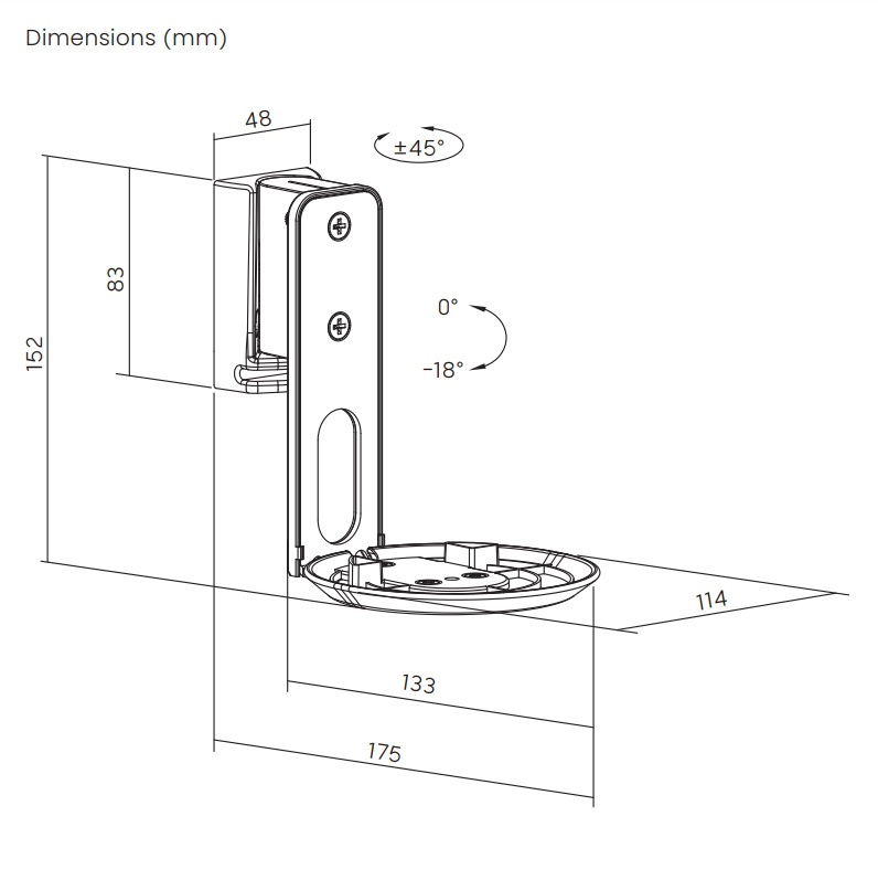 Vitt väggfäste till Sonos Era 100