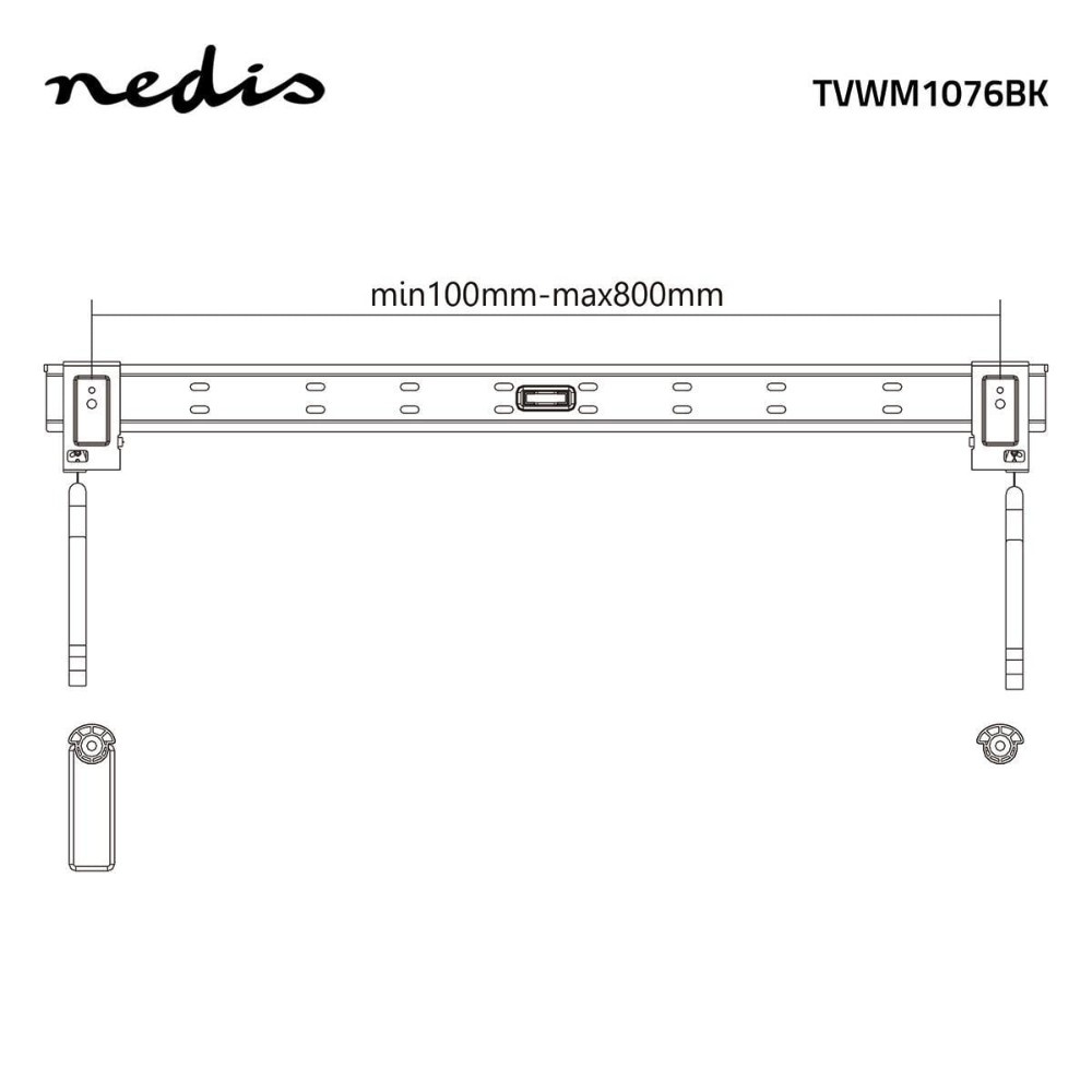 Nedis fast TV-veggfeste, opptil 90 tommer, maks 50 kg