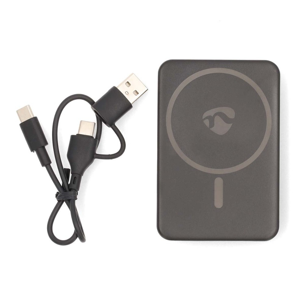 Nedis powerbank, 5 000 mAh, magnetisk trådløs lading
