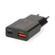 Nedis vegglader 30 W 1x USB-C 1x USB-A, svart Nedis vegglader 30 W 1x USB-C 1x USB-A, svart