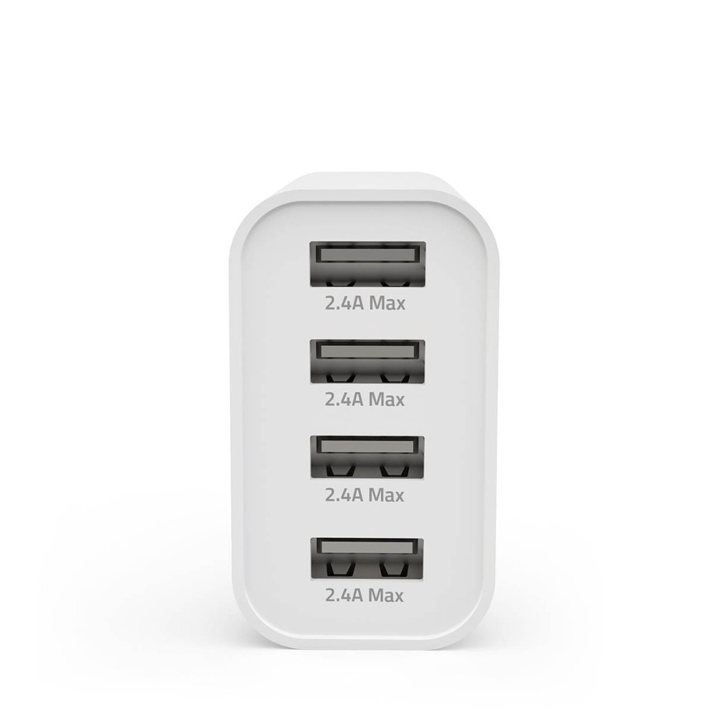 Nedis USB-A-vegglader, 4 porter, 24 W, hvit