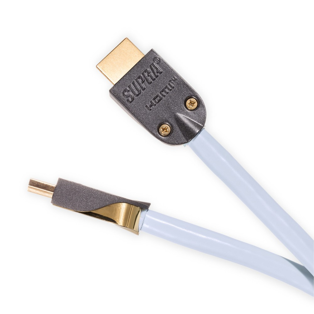 Supra HDMI 2.1 UHD8K HDMI-kabel med støtte for 8K HDR, hvit 1,5 meter