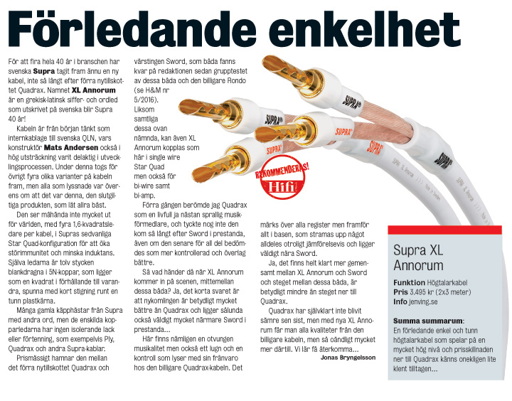 Supra XL Annorum Bi-wire