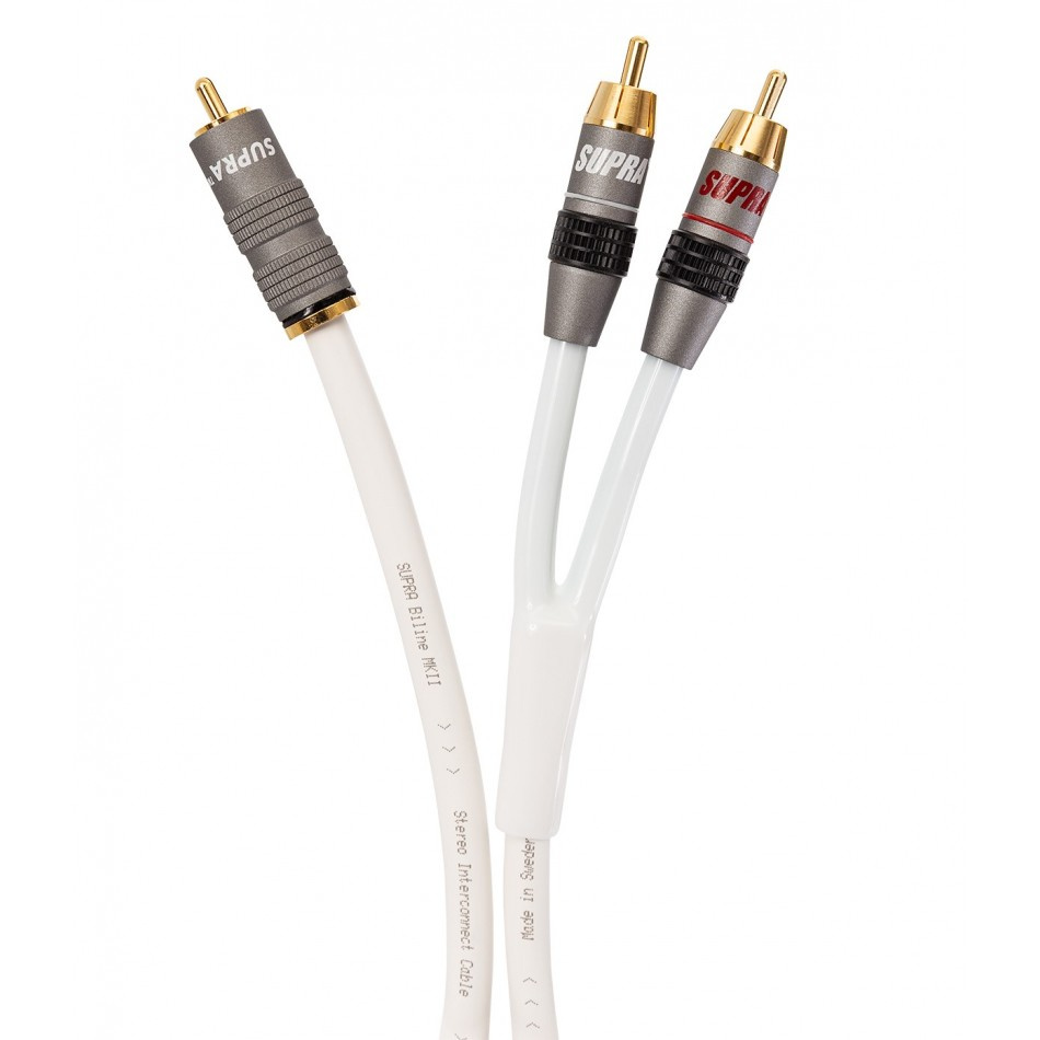 Supra Y-Link subwooferkabel 2RCA-1RCA, hvit 4 meter