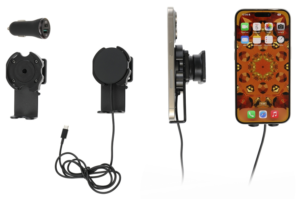 Brodit Feste med kuleledd, Apple iPhone 12/12 Mini/12 Pro/12 Pro Max/13/13 Mini/13 Pro/13 Pro Max/14/14 Plus m. fl.