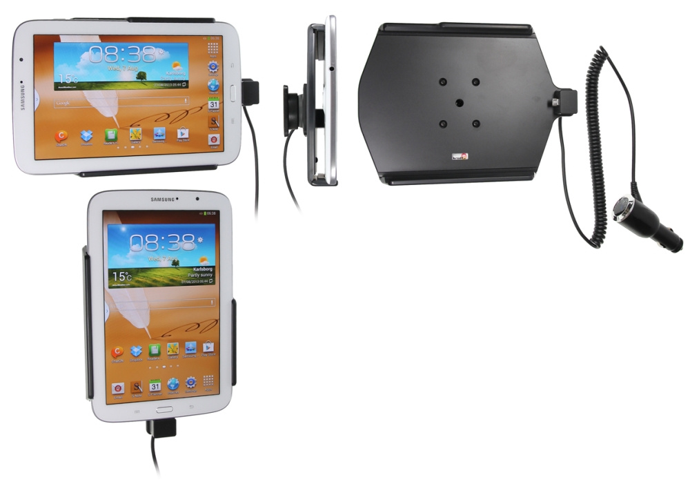Brodit Aktiv holder med sigarettkontakt, Samsung Galaxy Note 8.0 GT-N5110/GT-N5120