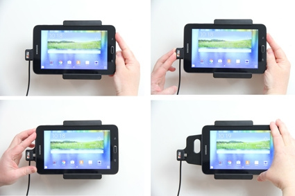 Brodit Aktiv holder med cigarettkontakt, Samsung Galaxy Tab 3 Lite 