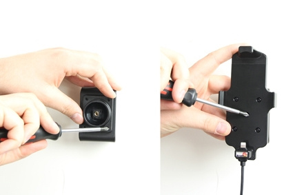 Brodit Aktiv holder med USB-kabel og cigarettadapter, Apple iPhone 5/5C/5S/SE