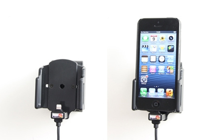 Brodit Aktiv holder med USB-kabel og cigarettadapter, Apple iPhone 5/5C/5S/SE