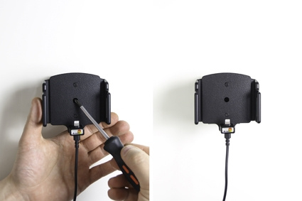 Brodit Aktiv holder med USB-kabel og cigarettadapter, Apple iPhone 11/11 Pro/6 Plus/6S Plus/7 Plus/8 Plus/X/XR/Xs/Xs Max