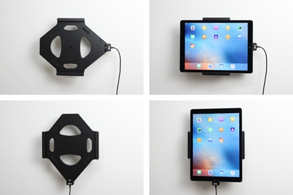 Brodit Aktiv holder med USB-kabel og cigarettadapter, Apple iPad Pro 12.9 (A1584, A1652, A1670, A1671) 