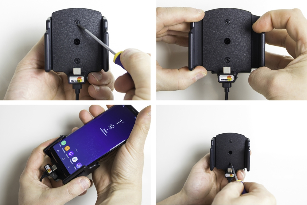 Brodit Aktiv holder med cigarettkontakt, Samsung Galaxy S24 SM-S921B/DS/S25