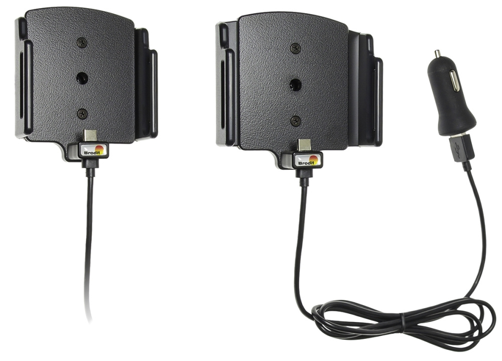 Brodit Aktiv holder med USB-kabel og cigarettadapter, Samsung Galaxy S24 Ultra SM-S928B/DS/S24+ SM-S926B/DS/S25 Ultra/S25+