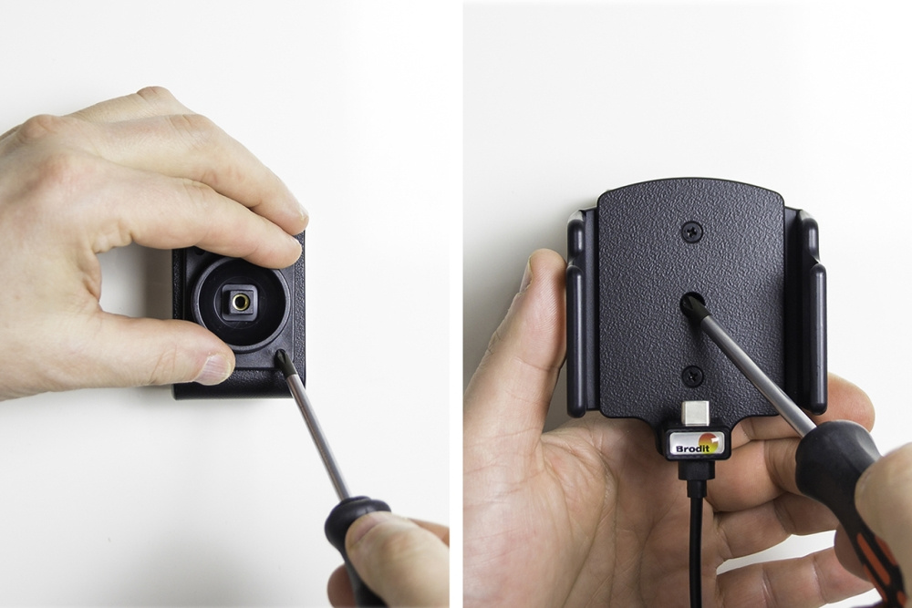 Brodit Aktiv holder med USB-kabel og cigarettadapter, Samsung Galaxy S24 Ultra SM-S928B/DS/S24+ SM-S926B/DS/S25 Ultra/S25+