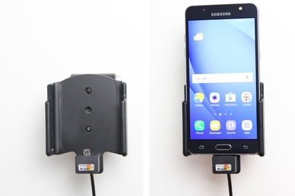 Brodit Aktiv holder med USB-kabel og cigarettadapter, Samsung Galaxy J5 (2016) 