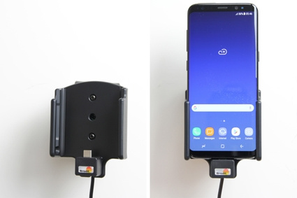 Brodit Aktiv holder med USB-kabel og cigarettadapter, Samsung Galaxy S8 