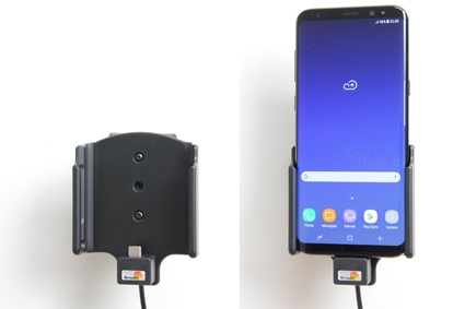 Brodit Aktiv holder med USB-kabel og cigarettadapter, Samsung Galaxy S8+ 