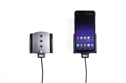 Brodit Aktiv holder med USB-kabel og cigarettadapter, Samsung Galaxy S8 Active 