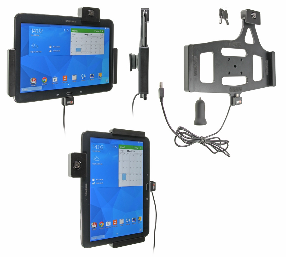 Brodit Holder med nøkkellås, Samsung Galaxy Tab 4 10.1 SM-T530/SM-T531/SM-T535