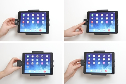 Brodit Holder med nøkkel-lås, Apple iPad 5th Gen (A1822, A1823)/9.7 6th Gen (A1893, A1954)/9.7 New/Air (A1474, A1475, A1476)