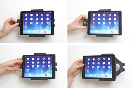 Brodit Holder med nøkkel-lås, Apple iPad 5th Gen (A1822, A1823)/9.7 6th Gen (A1893, A1954)/9.7 New/Air (A1474, A1475, A1476)