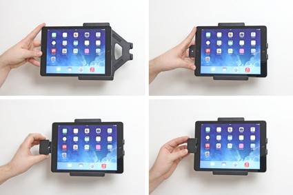 Brodit Holder med fjær-lås, Apple iPad 5th Gen (A1822, A1823)/9.7 6th Gen (A1893, A1954)/9.7 New/Air (A1474, A1475, A1476)