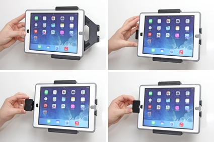 Brodit Holder med fjærlås, Apple iPad 5th Gen (A1822, A1823)/9.7 6th Gen (A1893, A1954)/9.7 New/Air (A1474, A1475, A1476)