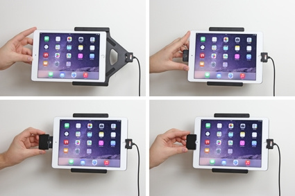 Brodit Holder med fjærlås, Apple iPad Air 2 (A1566, A1567)/Pro 9.7 (A1673, A1674, A1675)