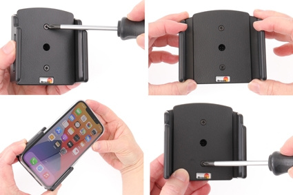 Brodit Passiv holder med kuleledd, Apple iPhone 12/12 Pro/13/13 Pro/14 Pro/15/15 Pro/16/16 Pro/16e