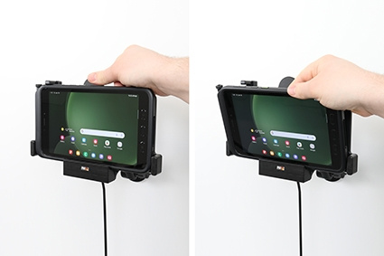 Brodit Aktiv holder med cigarettkontakt, Samsung Galaxy Tab Active 3 SM-T570/SM-T575/5 SM-X300/SM-X306B
