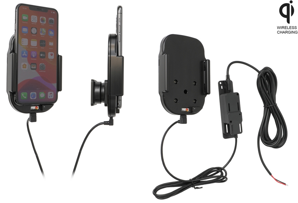 Brodit Qi trådløs aktiv holder for fast montering, Apple iPhone 11 Pro Max 