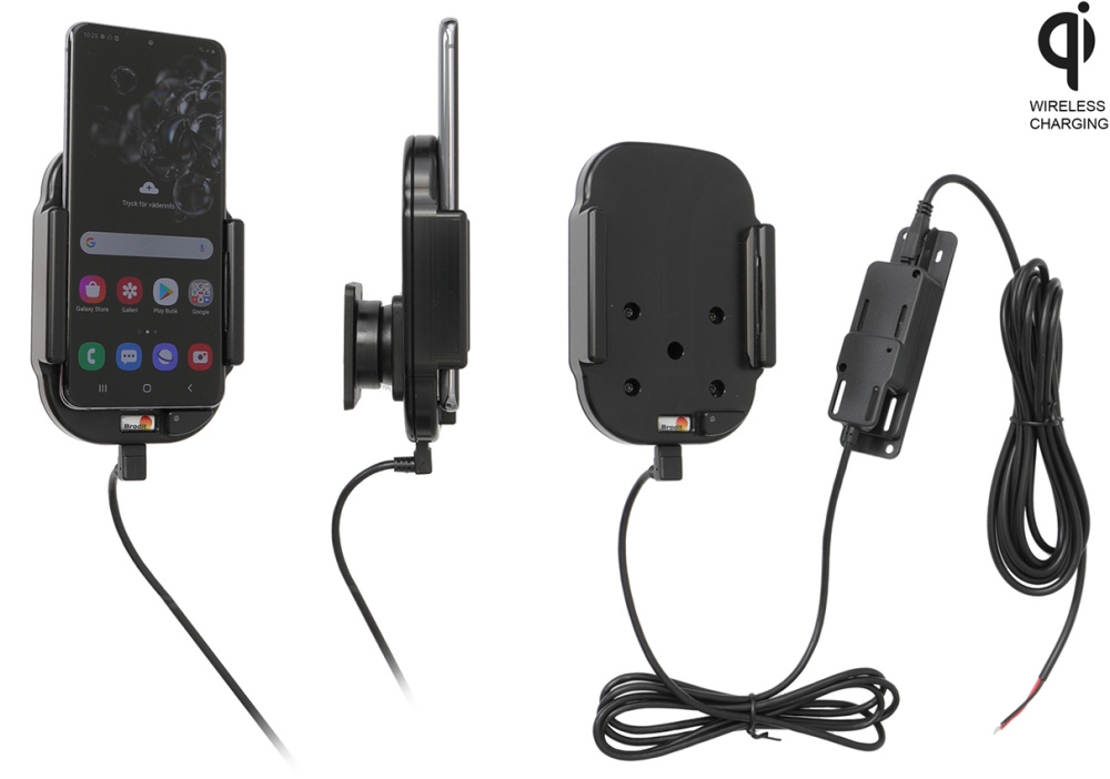 Brodit Qi trådløs aktiv holder for fast montering, Samsung Galaxy S20 4G, 5G (SM-G981B/SM-G981F) 