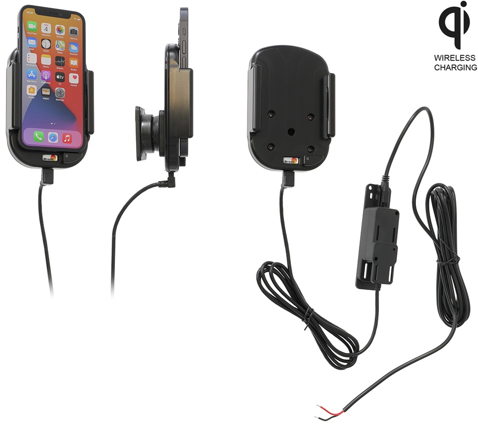 Brodit Qi trådløs aktiv holder for fast montering, Apple iPhone 12 Mini 