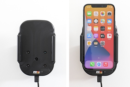 Brodit Qi trådløs aktiv holder for fast montering, Apple iPhone 12/12 Pro