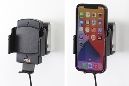 Brodit Qi trådløs aktiv holder for fast montering, Apple/Google/Huawei/Oppo/Samsung